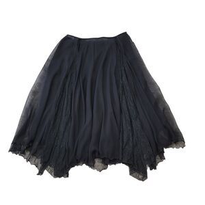NEW Vintage Y2K Betsey Johnson New York Silk & Lace Asymmetrical Hem Skirt Sz 6